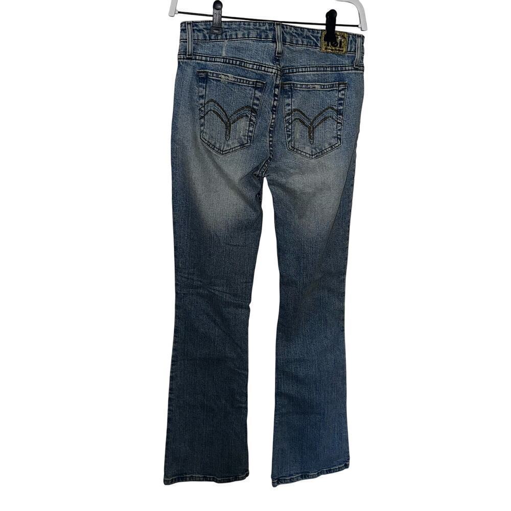 Y2k vintage wash l.e.i denim flared jeans sz 5